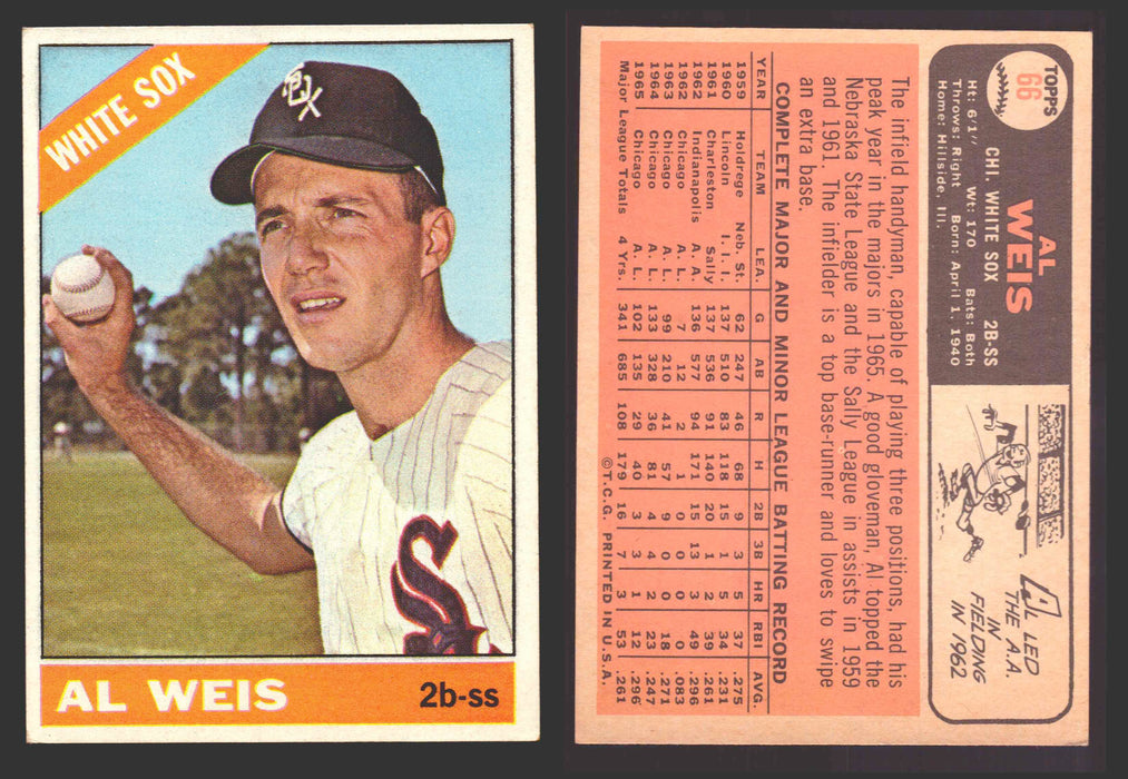 1966 Topps Baseball Trading Card You Pick Singles #1-#99 VG/EX #	66 Al Weis - Chicago White Sox  - TvMovieCards.com