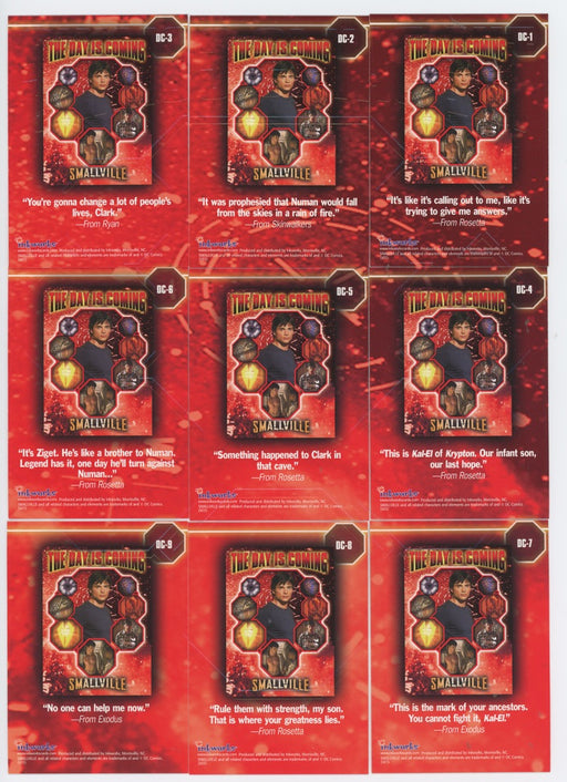Smallville Season Two Day Is Coming Foil Puzzle Chase Card Set DC1-DC9 Inkworks   - TvMovieCards.com