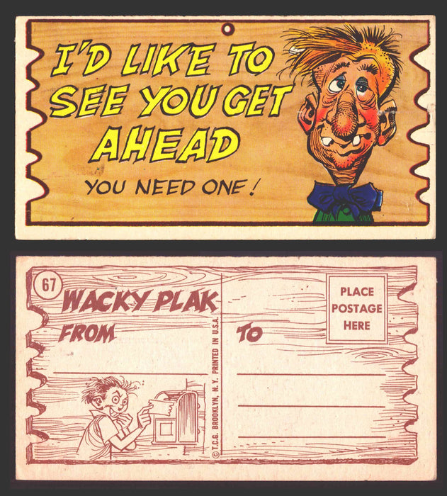 Wacky Plaks 1959 Topps Vintage Trading Cards You Pick Singles #1-88 #	 67   I'd like to see you get ahead - You need one  - TvMovieCards.com
