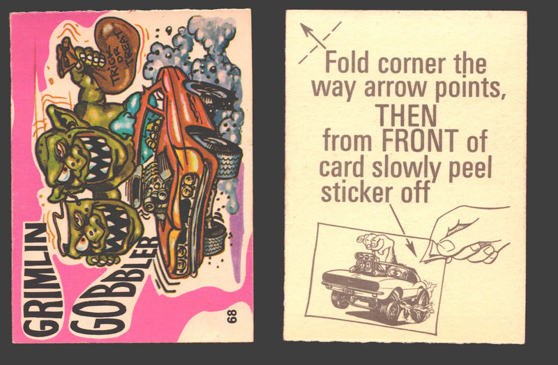 Fantastic Odd Rods Series 1 Vintage Sticker Cards Donruss #67-132 You Pick Singles