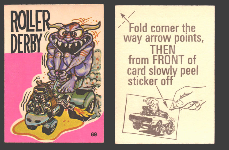 Fantastic Odd Rods Series 1 Vintage Sticker Cards Donruss #67-132 You Pick Singles