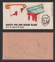 1967 Disgusting Disguises Sticker Trading Card You Pick Singles #1-27 #	  6   Safety Pin and Razor Blade  - TvMovieCards.com