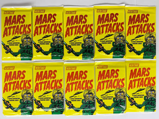 Mars Attacks Topps Heritage Attack From Space Card Pack Lot 10 Sealed Packs - TvMovieCards.com