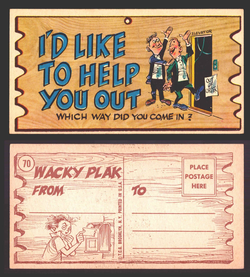 Wacky Plaks 1959 Topps Vintage Trading Cards You Pick Singles #1-88 #	 70   I'd like to help you out - Which way did you come in?  - TvMovieCards.com