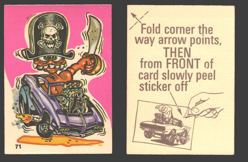 Fantastic Odd Rods Series 1 Vintage Sticker Cards Donruss #67-132 You Pick Singles