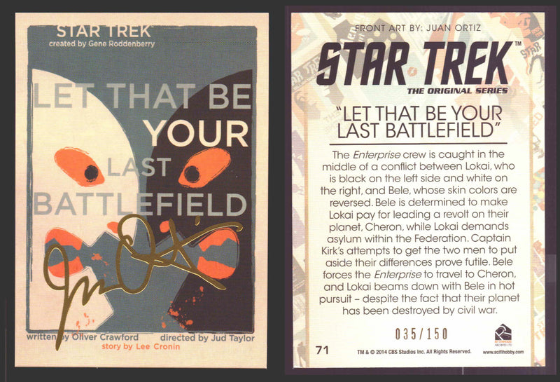 Star Trek Portfolio Prints Juan Ortiz Gold Parallel Trading Cards You Pick 1-80 #	   71   Let That Be Your Last Battlefield  - TvMovieCards.com
