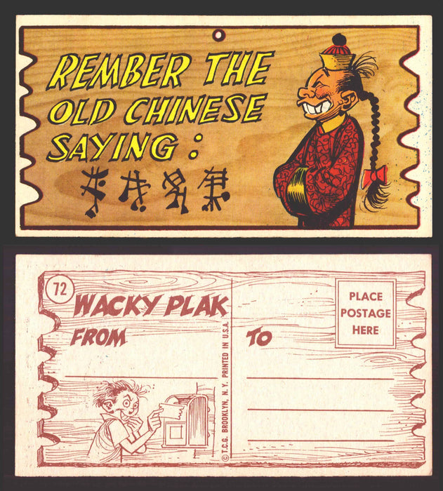Wacky Plaks 1959 Topps Vintage Trading Cards You Pick Singles #1-88 #	 72   Remember the old Chinese saying:  - TvMovieCards.com