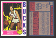 1974-75 Topps Basketball Trading Card You Pick Singles #1-#99 VG/EX #	73 Mickey Davis - Milwaukee Bucks  - TvMovieCards.com