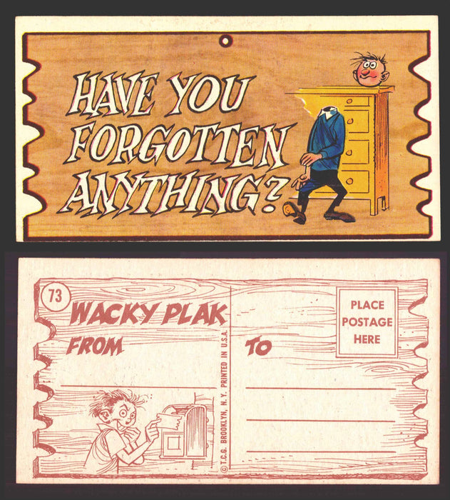 Wacky Plaks 1959 Topps Vintage Trading Cards You Pick Singles #1-88 #	 73   Have you forgotten anything?  - TvMovieCards.com