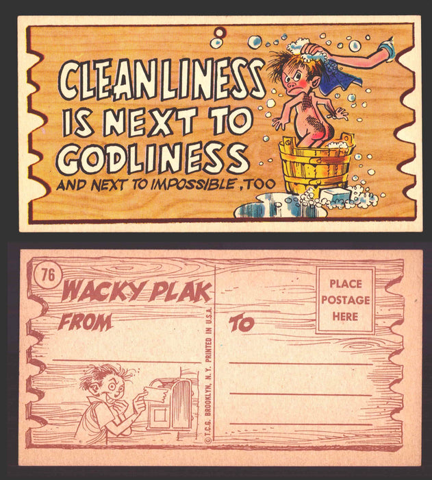 Wacky Plaks 1959 Topps Vintage Trading Cards You Pick Singles #1-88 #	 76   Cleanliness is next to godliness - and next to impossible too  - TvMovieCards.com