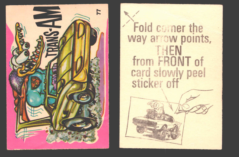 Fantastic Odd Rods Series 1 Vintage Sticker Cards Donruss #67-132 You Pick Singles