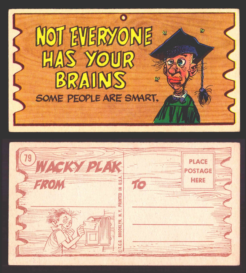 Wacky Plaks 1959 Topps Vintage Trading Cards You Pick Singles #1-88 #	 79   Not everyone has your brains - Some people are smart  - TvMovieCards.com