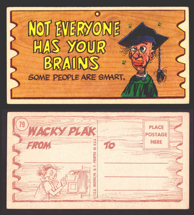 Wacky Plaks 1959 Topps Vintage Trading Cards You Pick Singles #1-88 #	 79   Not everyone has your brains - Some people are smart  - TvMovieCards.com