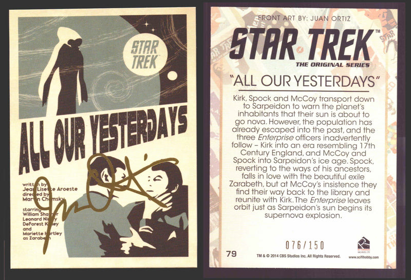 Star Trek Portfolio Prints Juan Ortiz Gold Parallel Trading Cards You Pick 1-80 #	   79   All Our Yesterdays  - TvMovieCards.com