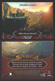 2022 Cryptozoic CZX Middle Earth Silver Parallel Base Card Singles 1-50 #/25 07 Bilbo Proves Himself - TvMovieCards.com
