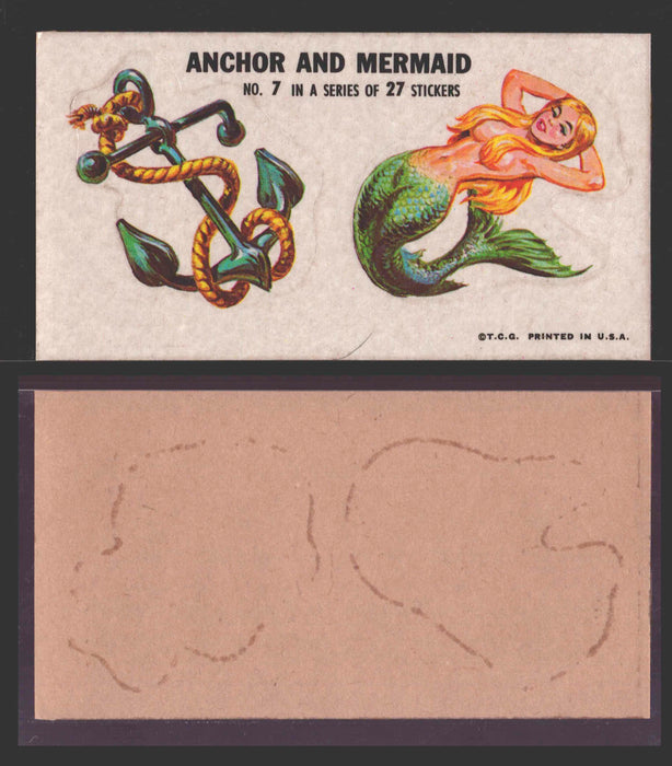 1967 Disgusting Disguises Sticker Trading Card You Pick Singles #1-27 #	  7   Anchor and Mermaid  - TvMovieCards.com