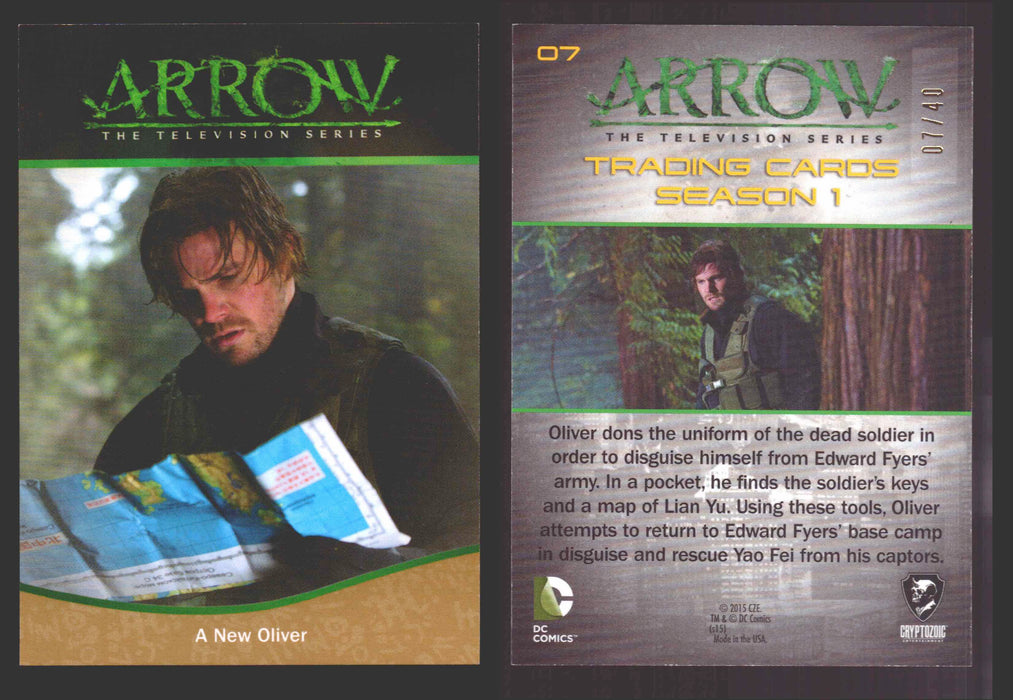 Arrow Season 1 Gold Parallel Base Trading Card You Pick Singles #1-95 xx/40 #	  07   A New Oliver  - TvMovieCards.com