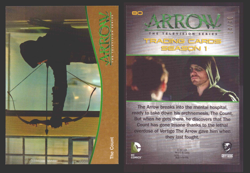 Arrow Season 1 Gold Parallel Base Trading Card You Pick Singles #1-95 xx/40 #	  80   The Count  - TvMovieCards.com