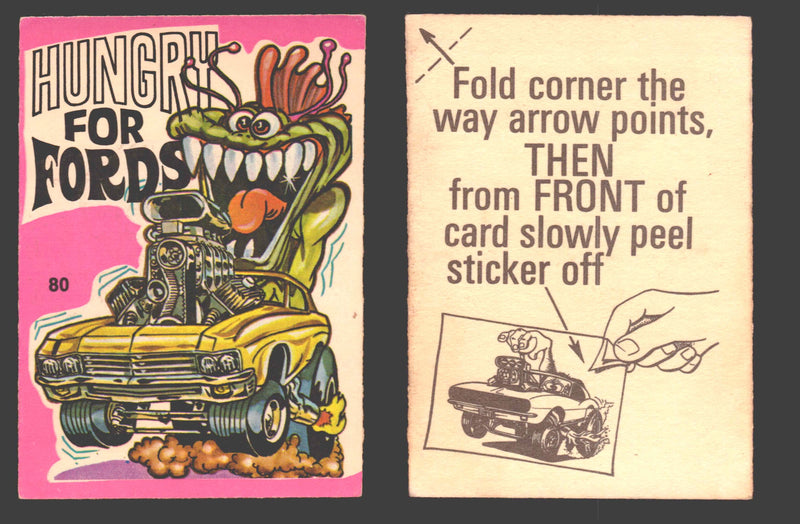 Fantastic Odd Rods Series 1 Vintage Sticker Cards Donruss #67-132 You Pick Singles