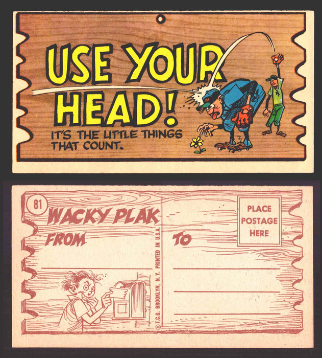 Wacky Plaks 1959 Topps Vintage Trading Cards You Pick Singles #1-88 #	 81   Use your head - It's the little things that count  - TvMovieCards.com