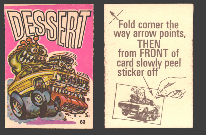 Fantastic Odd Rods Series 1 Vintage Sticker Cards Donruss #67-132 You Pick Singles