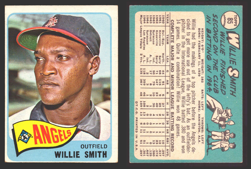1965 Topps Baseball Trading Card You Pick Singles #1-#99 VG/EX #	85 Willie Smith - Los Angeles Angels RC  - TvMovieCards.com
