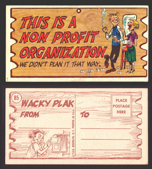 Wacky Plaks 1959 Topps Vintage Trading Cards You Pick Singles #1-88 #	 85   This is a non-profit organization - We didn't plan it that way  - TvMovieCards.com
