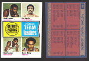 1974-75 Topps Basketball Trading Card You Pick Singles #1-#99 VG/EX #	86 Detroit Pistons Team Leaders  - TvMovieCards.com