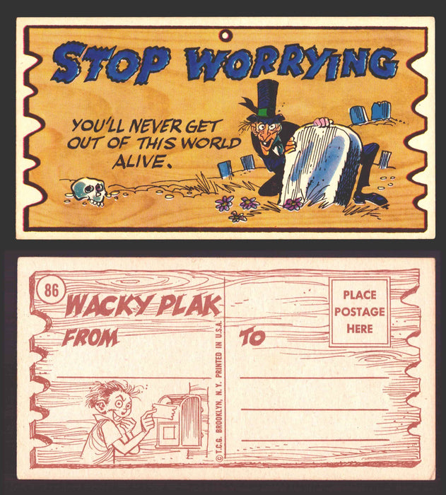 Wacky Plaks 1959 Topps Vintage Trading Cards You Pick Singles #1-88 #	 86   Stop worrying - You'll never get out of this world alive  - TvMovieCards.com