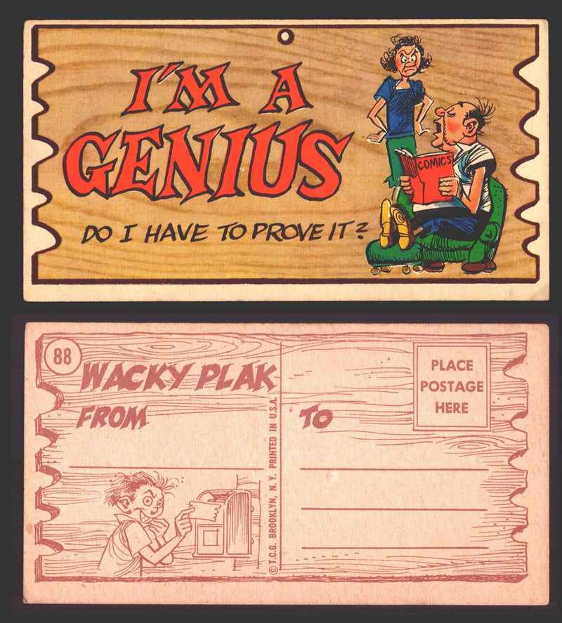 Wacky Plaks 1959 Topps Vintage Trading Cards You Pick Singles #1-88 #	 88   I'm a genius - Do I have to prove it?  - TvMovieCards.com