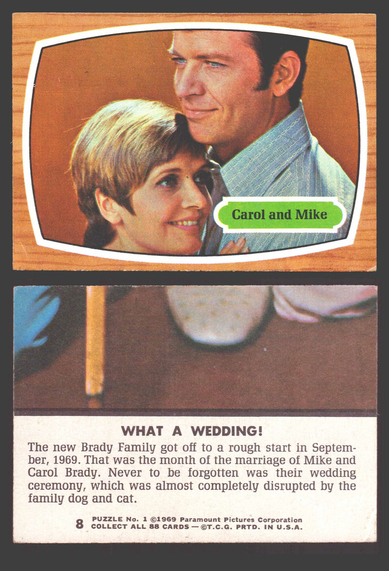 1971 The Brady Bunch Topps Vintage Trading Card You Pick Singles #1-#88 # 8 Carol and Mike - TvMovieCards.com