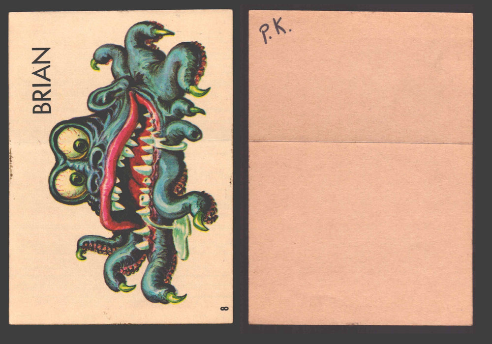 1965 Ugly Stickers Topps Trading Card You Pick Singles #1-44 with Variants 8 Brian - TvMovieCards.com