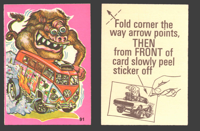 Fantastic Odd Rods Series 1 Vintage Sticker Cards Donruss #67-132 You Pick Singles