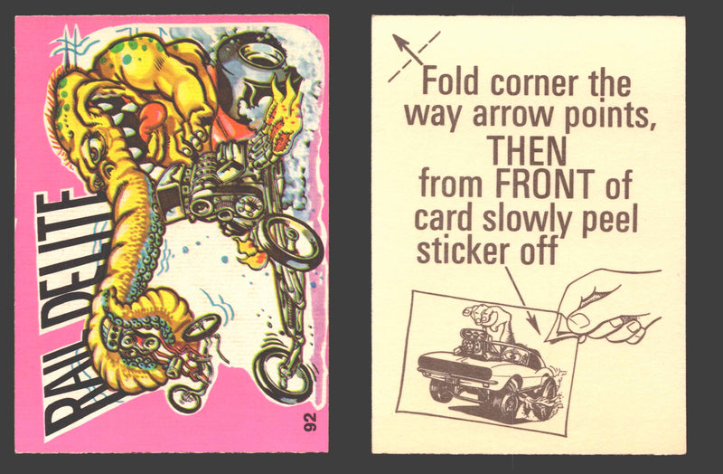Fantastic Odd Rods Series 1 Vintage Sticker Cards Donruss #67-132 You Pick Singles