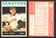 1964 Topps Baseball Trading Card You Pick Singles #1-#99 VG/EX #	92 Steve Ridzik - Washington Senators  - TvMovieCards.com