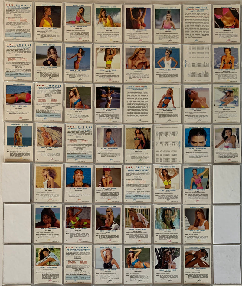 Portfolio 1992 Swimsuit Base Card Set 50 Cards Girl Models Portfolio Internation - TvMovieCards.com