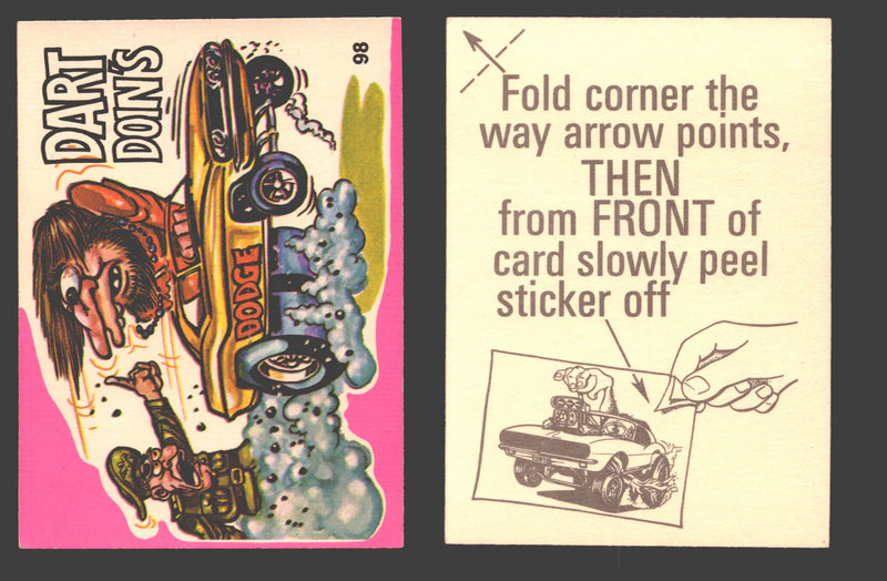 Fantastic Odd Rods Series 1 Vintage Sticker Cards Donruss #67-132 You Pick Singles