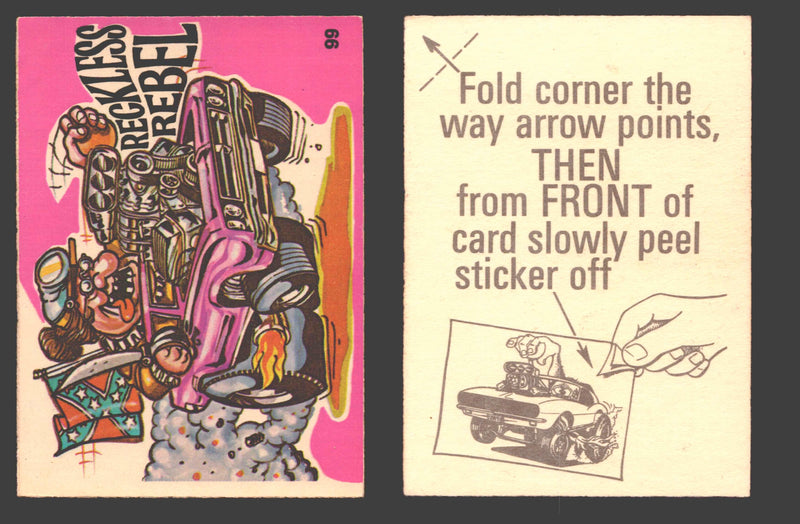 Fantastic Odd Rods Series 1 Vintage Sticker Cards Donruss #67-132 You Pick Singles