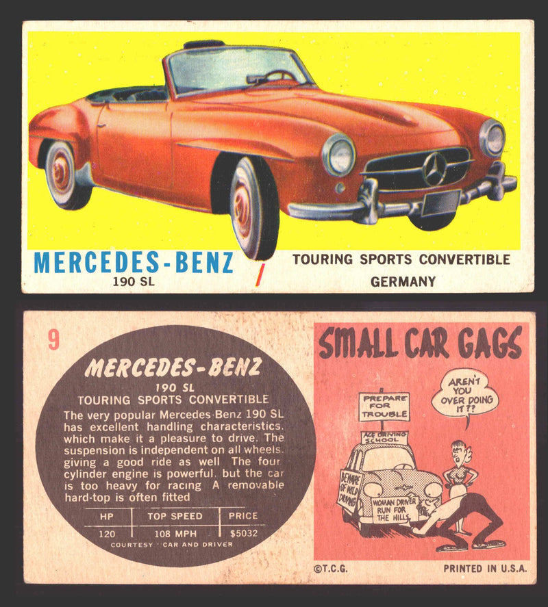 1961 Topps Sports Cars (White Back) Vintage Trading Cards #1-#66 You Pick Single #9 Mercedes-Benz 190 SL - TvMovieCards.com