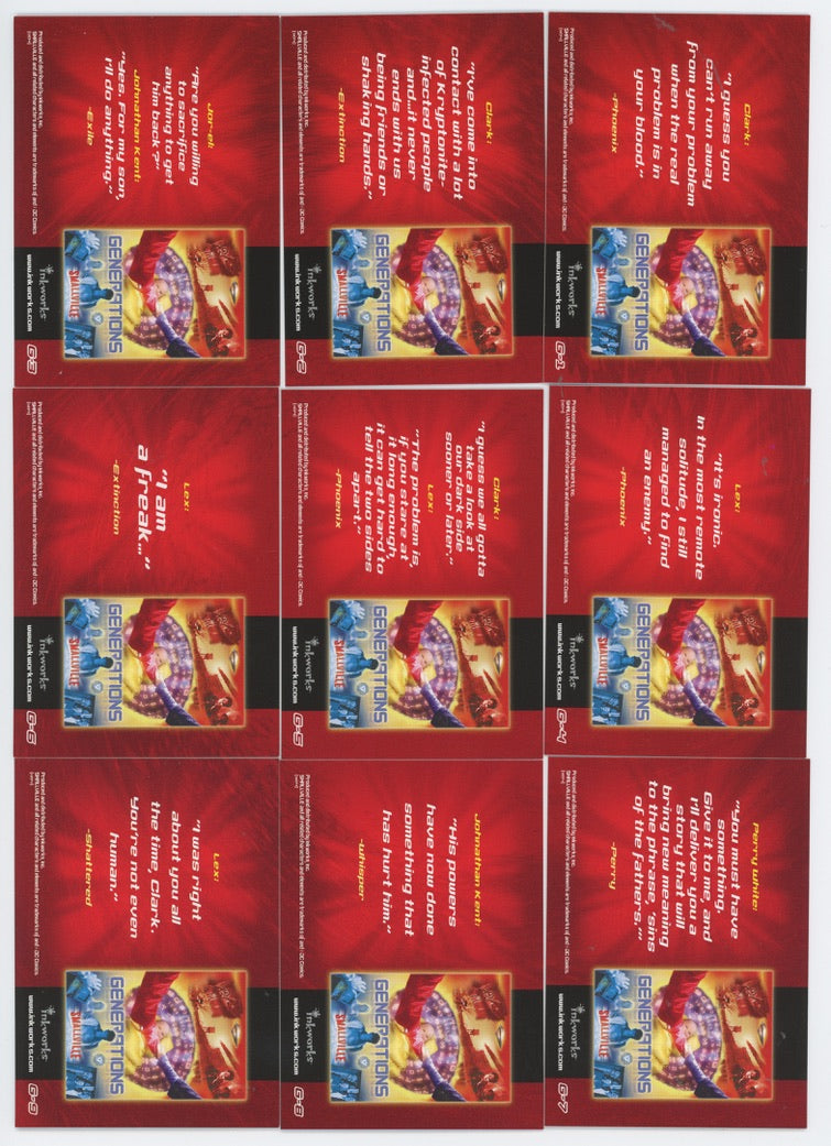 Smallville Season Three Generastions Puzzle Chase Card Set G1-G9 Inkworks   - TvMovieCards.com