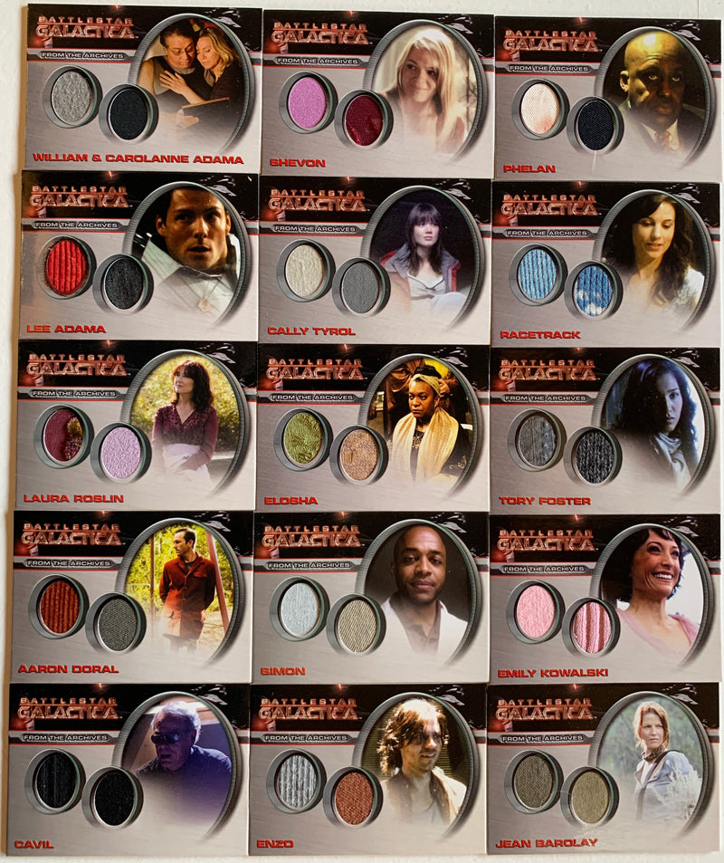 Battlestar Galactica Season Four Dual Costume Card Set 15 Cards DC6 - DC20   - TvMovieCards.com