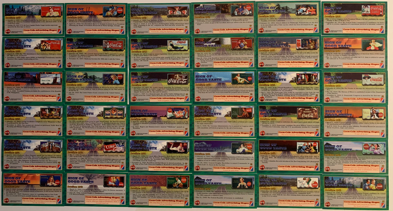 Coca Cola Coke Sign of Good Taste Widevision Base Card Set 72 Cards 1996   - TvMovieCards.com