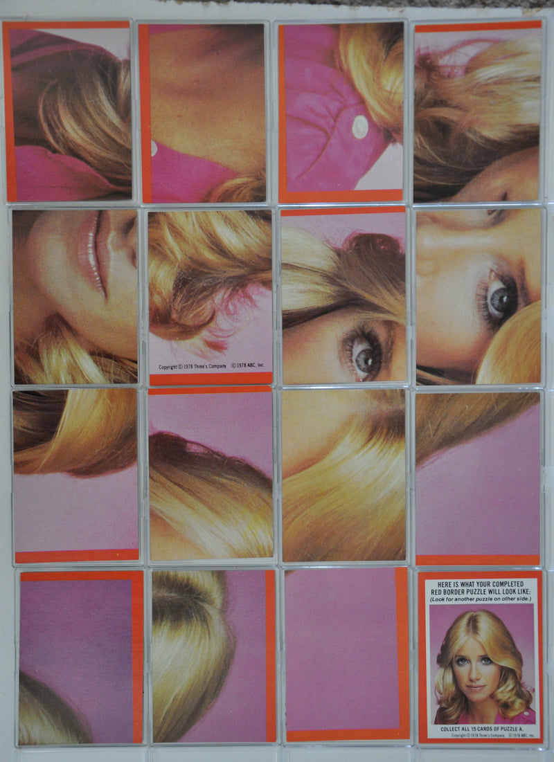 Three's Company Vintage  Puzzle A + B Base Card Set 16 Cards 1978 Topps   - TvMovieCards.com