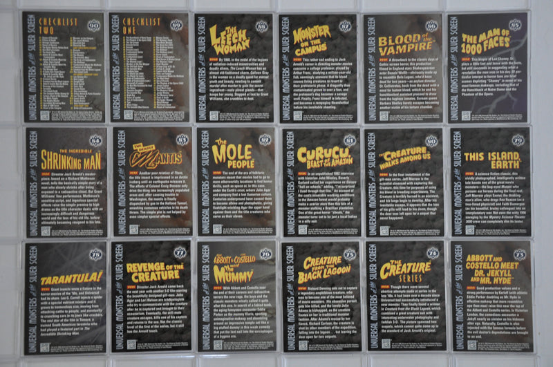 Universal Monsters Silver Screen Base Card Set 90 Cards   - TvMovieCards.com