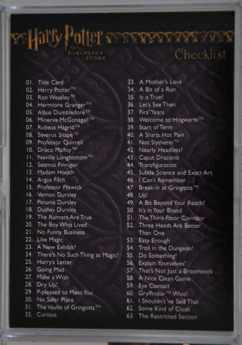 Harry Potter and the Sorcerer's Stone Trading Base Card Set 90 Cards 1st Movie   - TvMovieCards.com