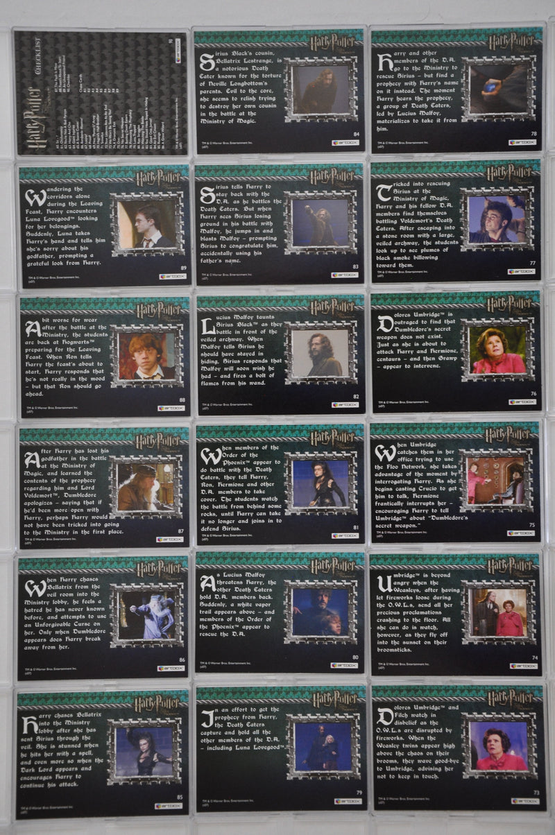 Harry Potter Order of the Phoenix Foil Base Trading Card Set 90 Cards   - TvMovieCards.com