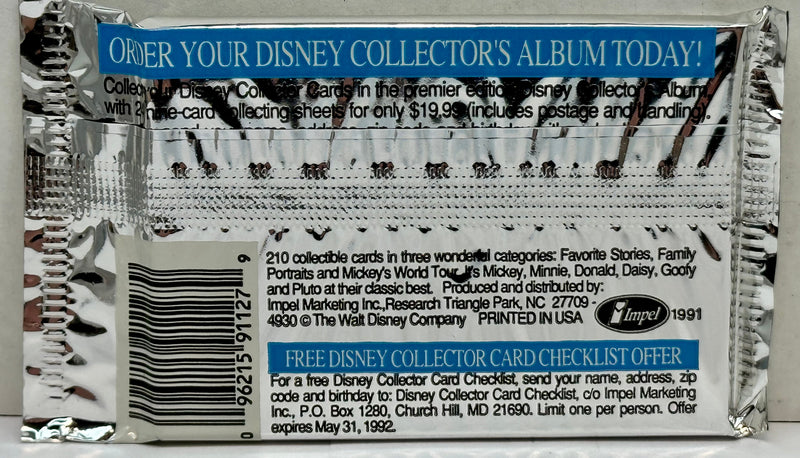 Disney Collector Cards Series 1 Vintage Card Pack Lot 10 Sealed Packs Impel 1995   - TvMovieCards.com