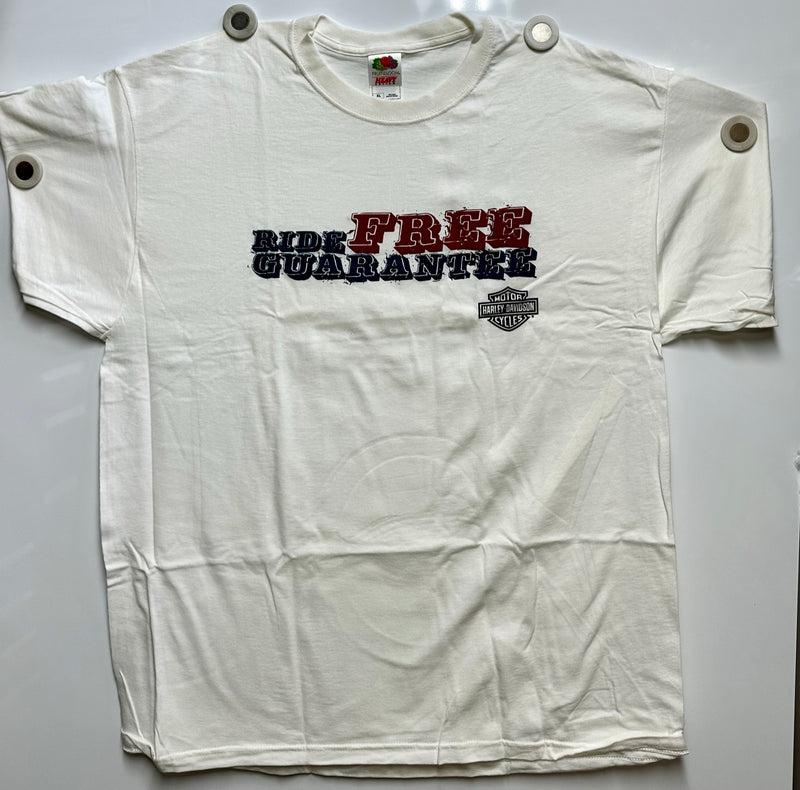 HARLEY DAVIDSON White T-Shirt Men's Motorcycle Ride Free Guarantee  M L XL 2XL   - TvMovieCards.com
