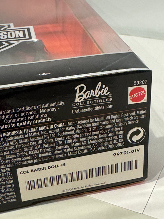 1999 Mattel Barbie #29207 & Harley Davidson Fat Boy Motorcycle Flames 29016 NIB