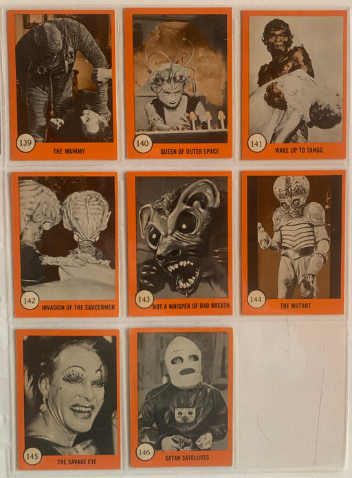 1961 Horror Monsters Series 2 Orange Vintage Card Set. 80 Cards Nu-Cards - TvMovieCards.com